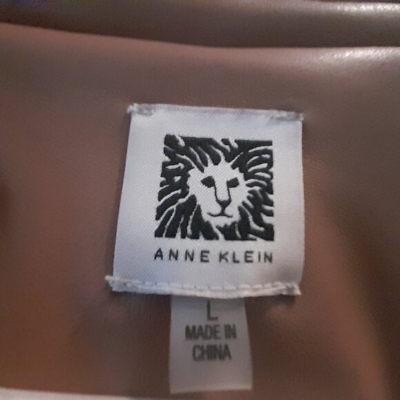 Anne Klein Women's Open Front Double-Breasted Faux Leather Jacket - Picture 3 of 6